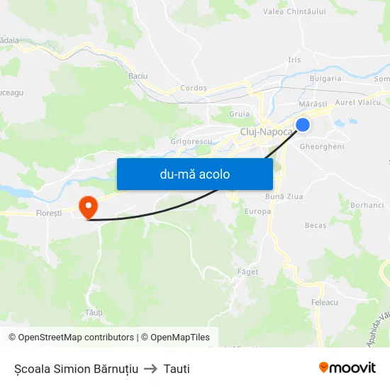 Harta de Simion Bărnuțiu către Tauti