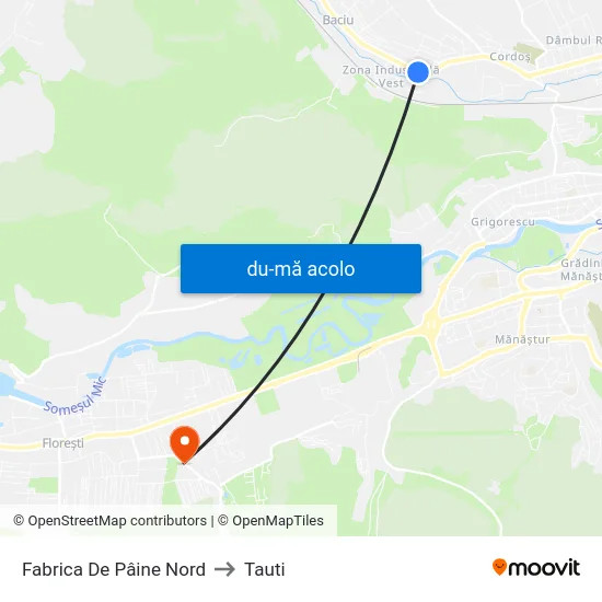 Harta de Fabrica De Pâine Nord către Tauti