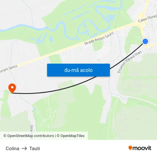 Harta de Colina către Tauti