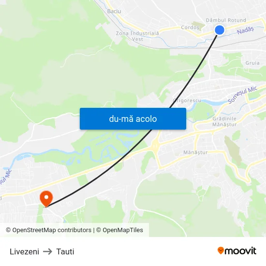 Harta de Livezeni către Tauti