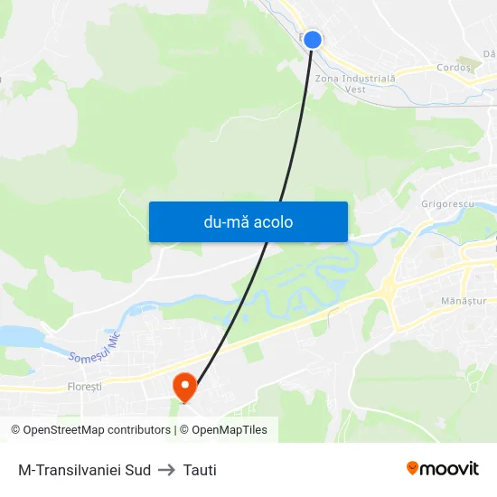 Harta de M-Transilvaniei Sud către Tauti