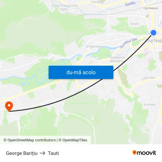 Harta de George Barițiu către Tauti