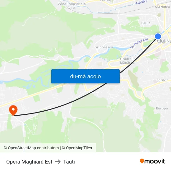 Harta de Opera Maghiară Est către Tauti