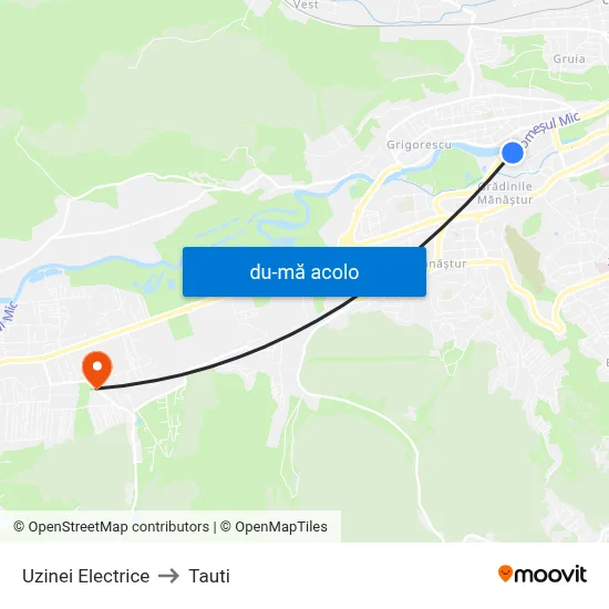 Harta de Uzinei Electrice către Tauti