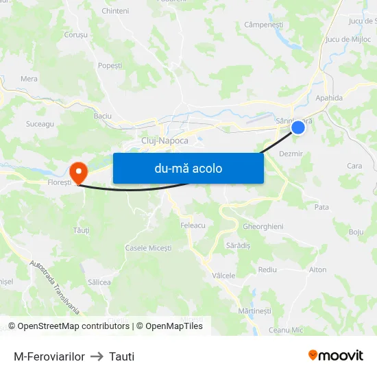 Harta de M-Feroviarilor către Tauti