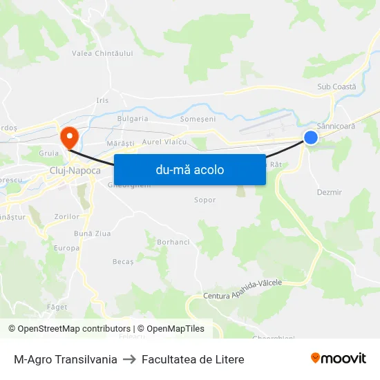 Harta de M-Agro Transilvania către Facultatea de Litere