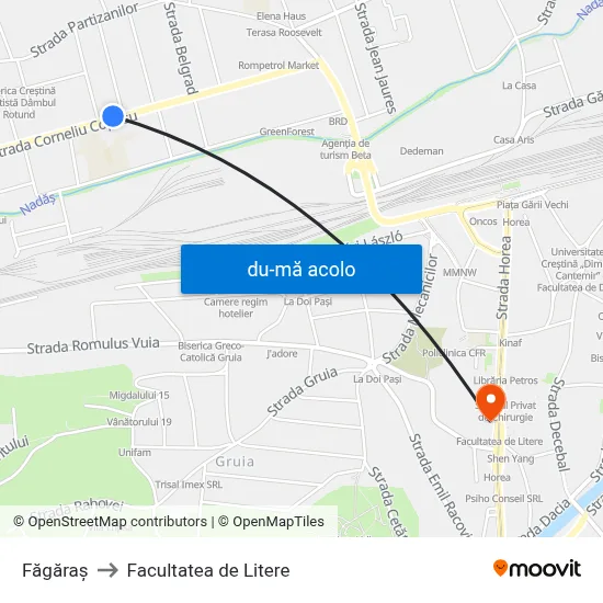 Harta de Făgăraș către Facultatea de Litere