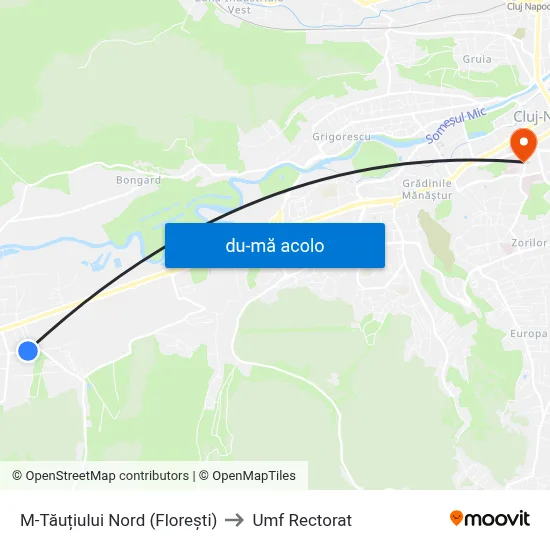 Harta de M-Tăuțiului Nord (Florești) către Umf Rectorat