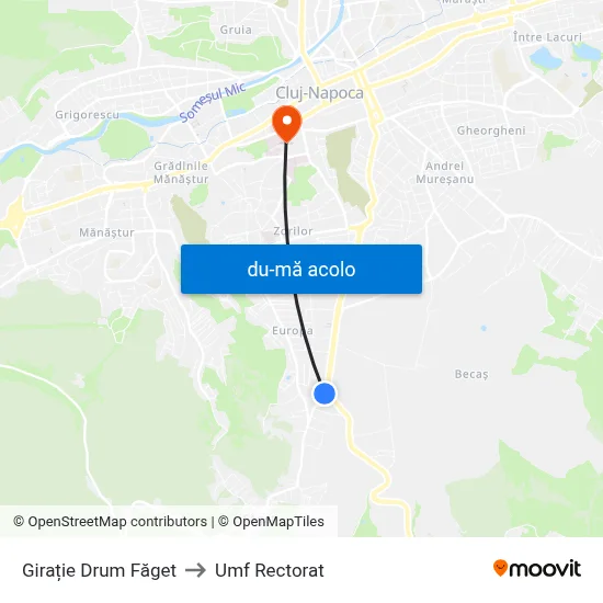 Harta de Girație Drum Făget către Umf Rectorat