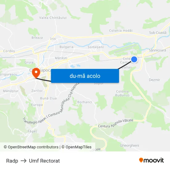 Harta de Radp către Umf Rectorat
