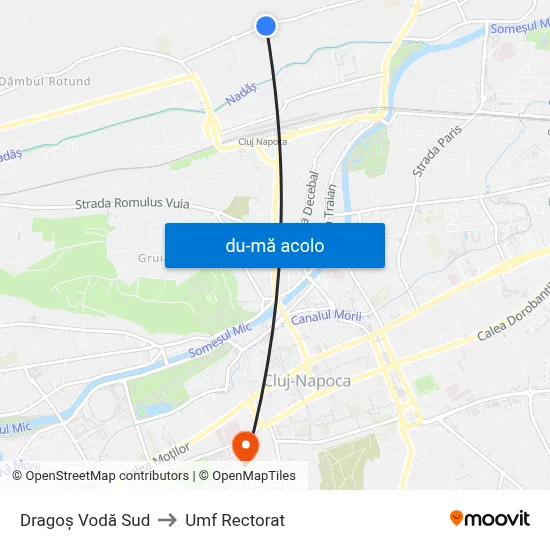 Harta de Dragoș Vodă Sud către Umf Rectorat