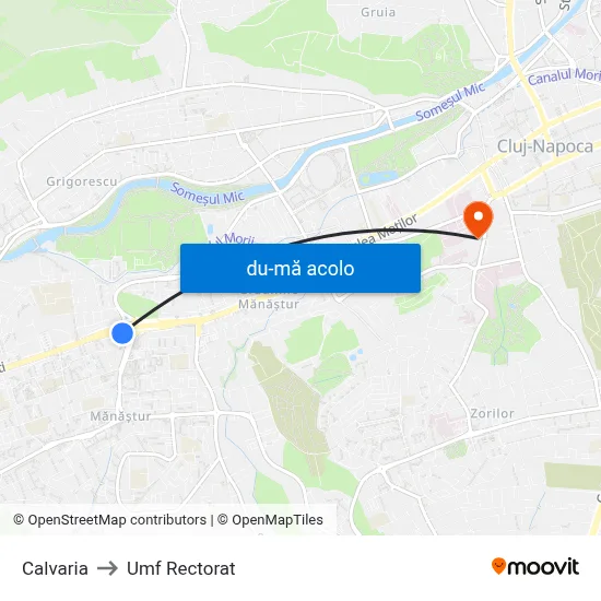 Harta de Calvaria către Umf Rectorat