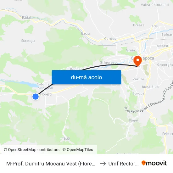 Harta de M-Prof. Dumitru Mocanu Vest (Florești) către Umf Rectorat