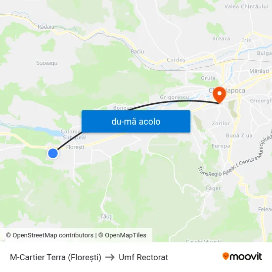 Harta de M-Cartier Terra (Florești) către Umf Rectorat