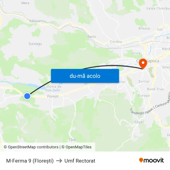 Harta de M-Ferma 9 (Florești) către Umf Rectorat