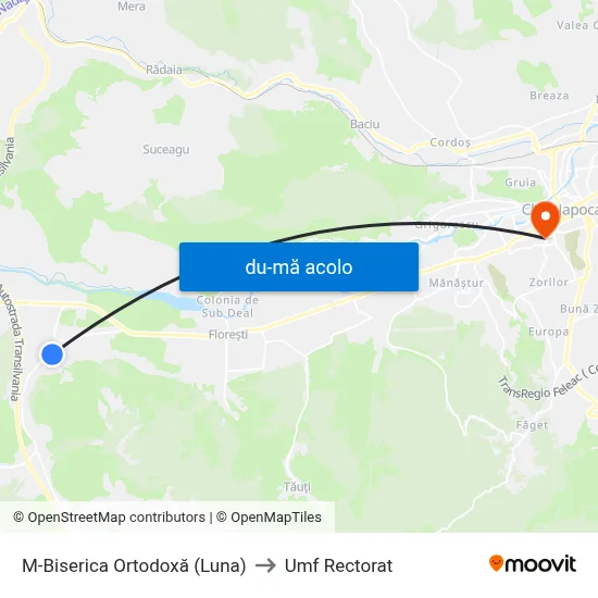 Harta de M-Biserica Ortodoxă (Luna) către Umf Rectorat