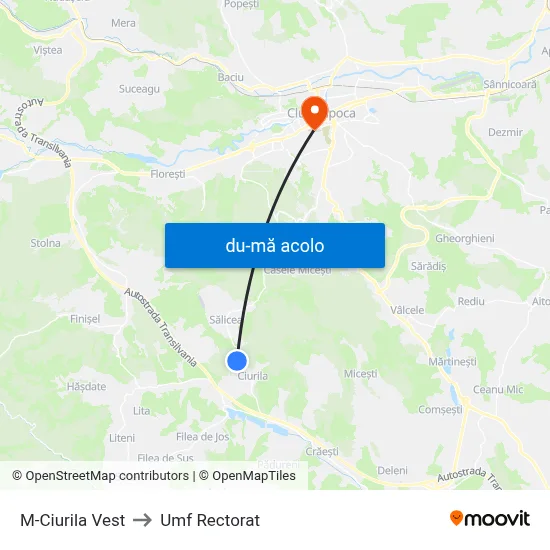 Harta de M-Ciurila Vest către Umf Rectorat