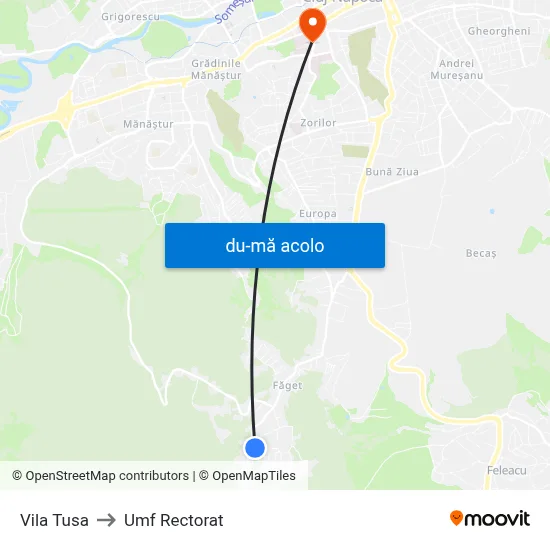 Harta de Vila Tusa către Umf Rectorat