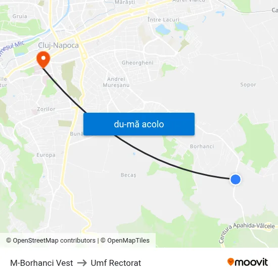 Harta de M-Borhanci Vest către Umf Rectorat