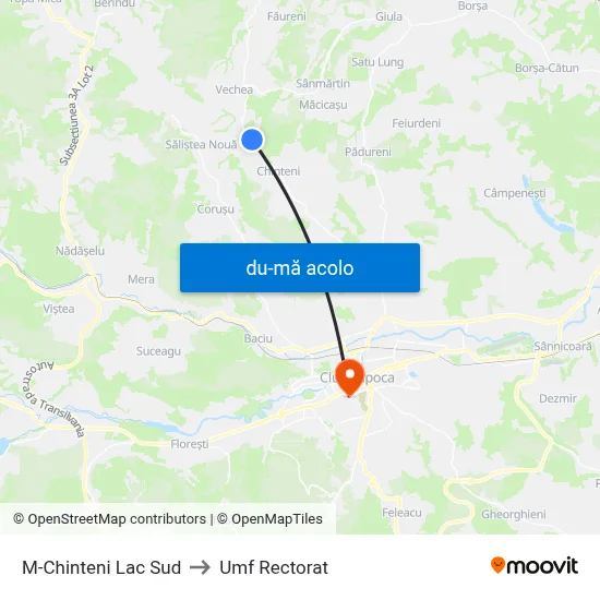 Harta de M-Chinteni Lac Sud către Umf Rectorat