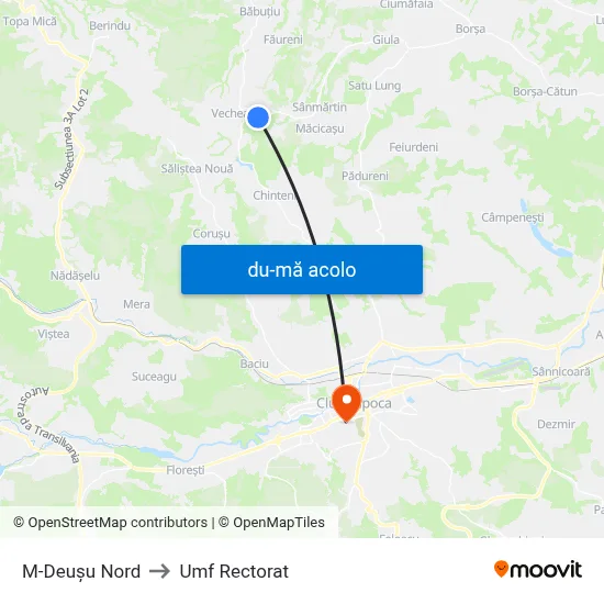 Harta de M-Deușu Nord către Umf Rectorat