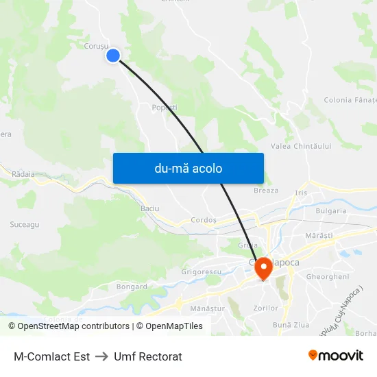 Harta de M-Comlact Est către Umf Rectorat