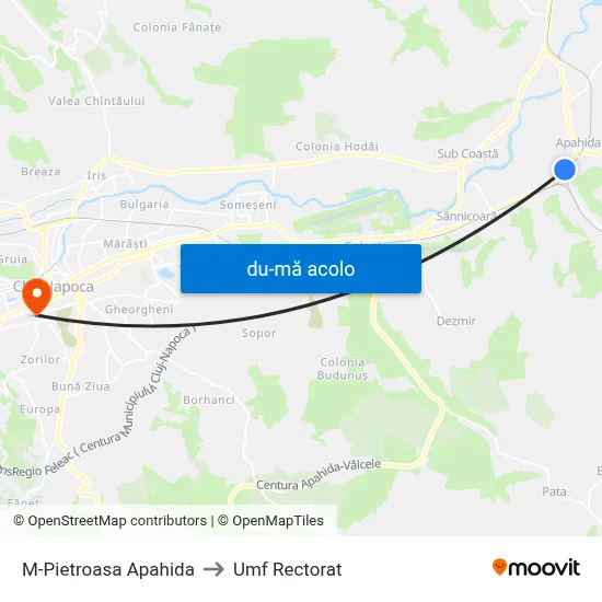 Harta de M-Pietroasa Apahida către Umf Rectorat
