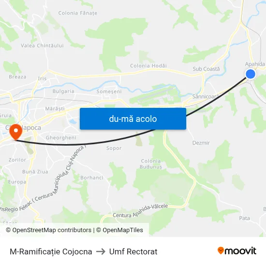 Harta de M-Ramificație Cojocna către Umf Rectorat