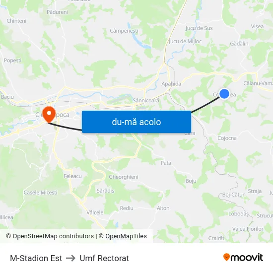 Harta de M-Stadion Est către Umf Rectorat