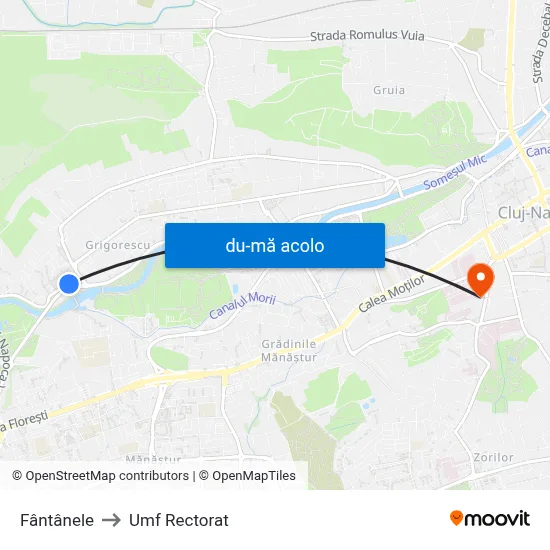 Harta de Fântânele către Umf Rectorat