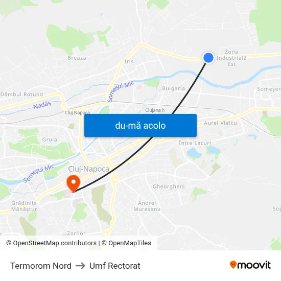 Harta de Termorom Nord către Umf Rectorat