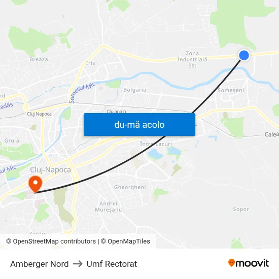 Harta de Amberger Nord către Umf Rectorat