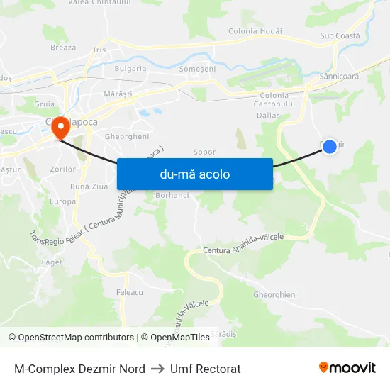 Harta de M-Complex Dezmir Nord către Umf Rectorat