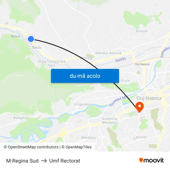 Harta de M-Regina Sud către Umf Rectorat