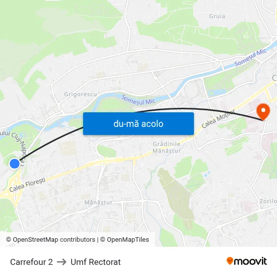 Harta de Carrefour 2 către Umf Rectorat