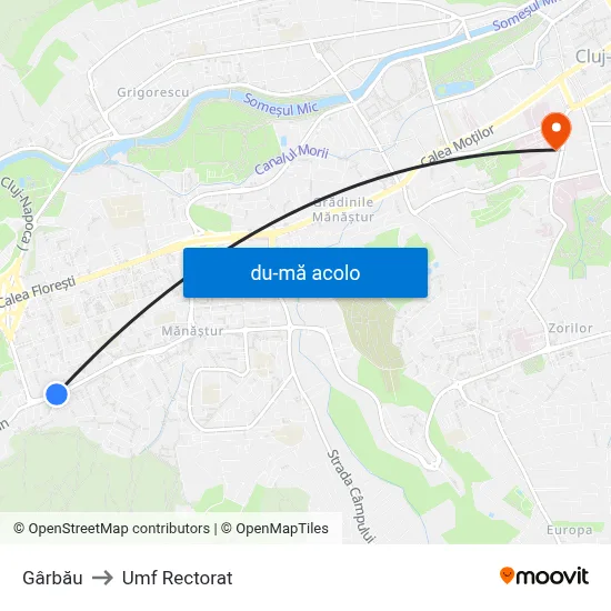 Harta de Gârbău către Umf Rectorat