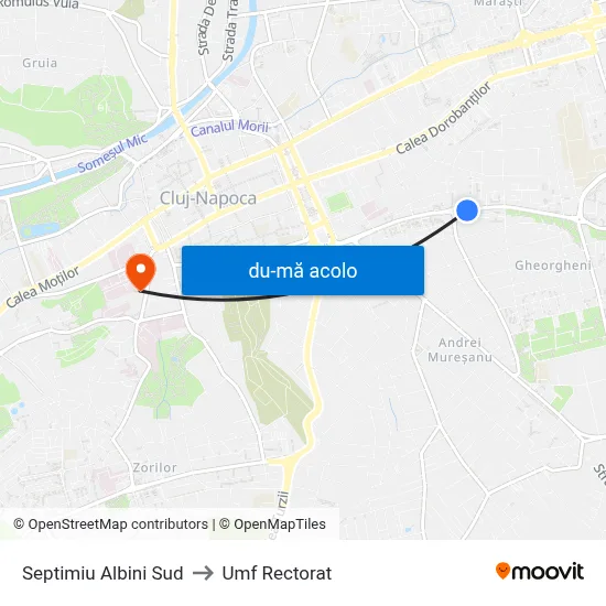 Harta de Septimiu Albini Sud către Umf Rectorat