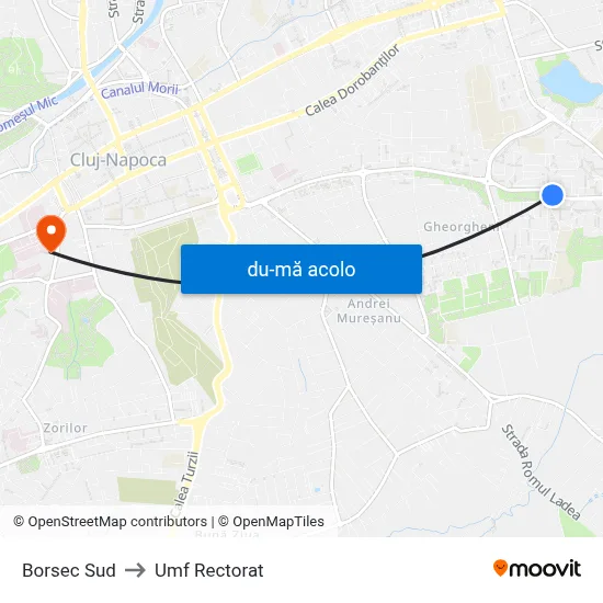 Harta de Borsec Sud către Umf Rectorat