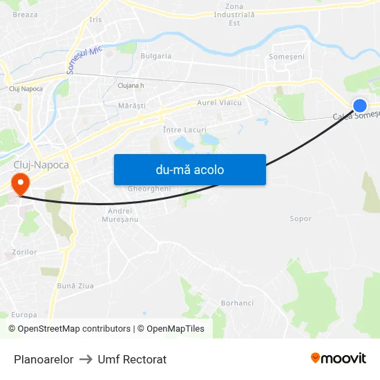 Harta de Planoarelor către Umf Rectorat