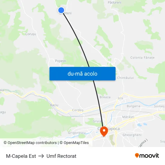 Harta de M-Capela Est către Umf Rectorat