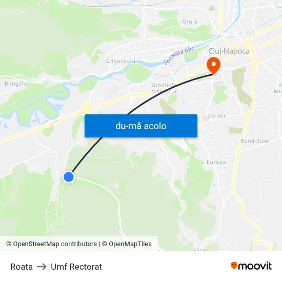 Harta de Roata către Umf Rectorat