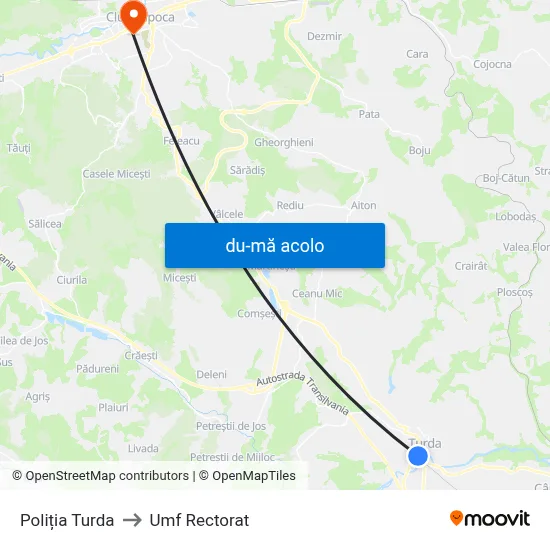 Harta de Poliția Turda către Umf Rectorat