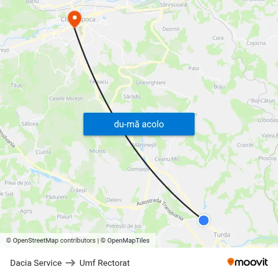 Harta de Dacia Service către Umf Rectorat