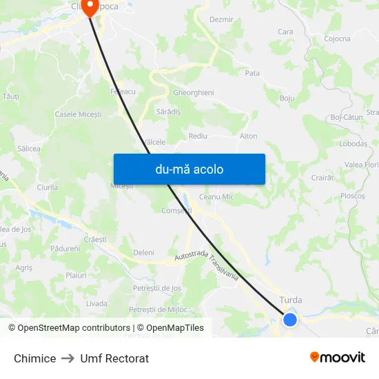 Harta de Chimice către Umf Rectorat