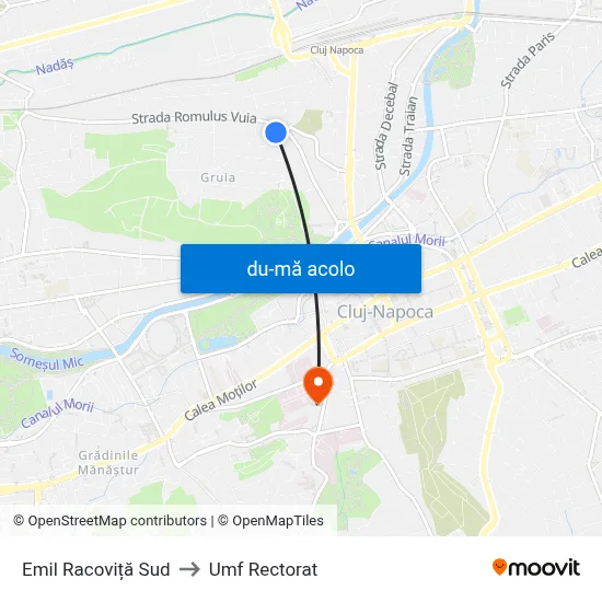 Harta de Emil Racoviță Sud către Umf Rectorat