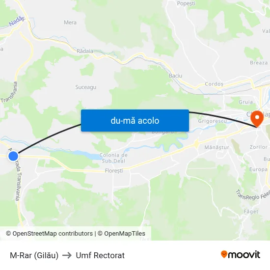 Harta de M-Rar (Gilău) către Umf Rectorat