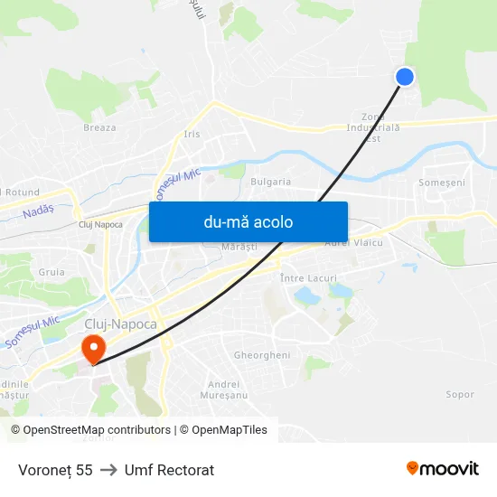 Harta de Voroneț 55 către Umf Rectorat