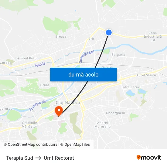 Harta de Terapia Sud către Umf Rectorat