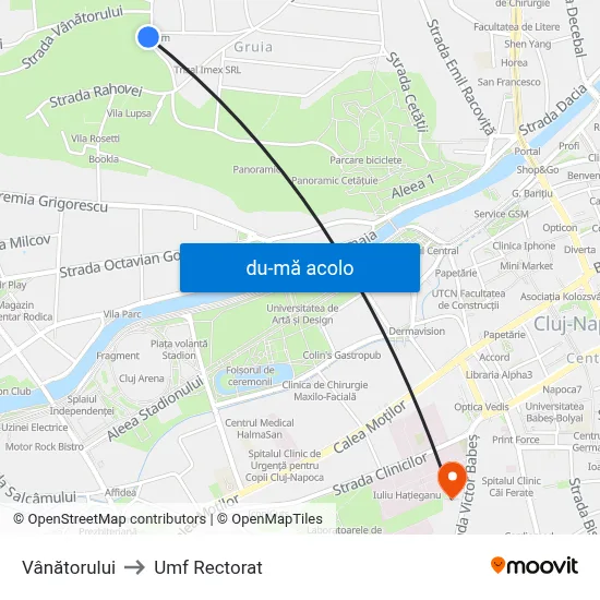 Harta de Vânătorului către Umf Rectorat