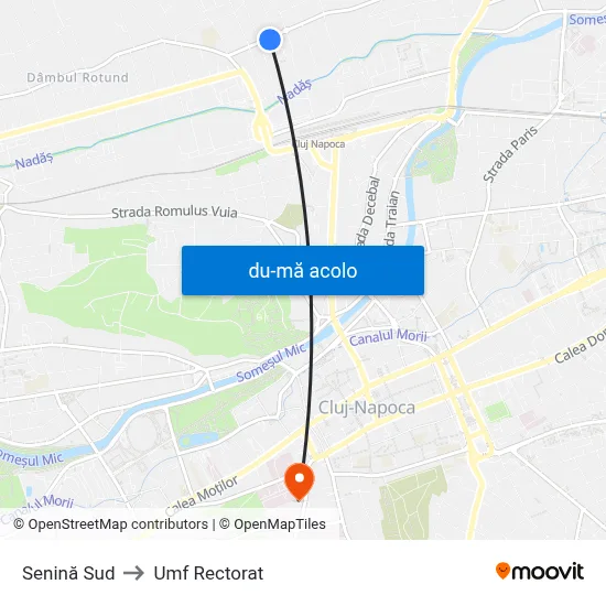Harta de Senină Sud către Umf Rectorat